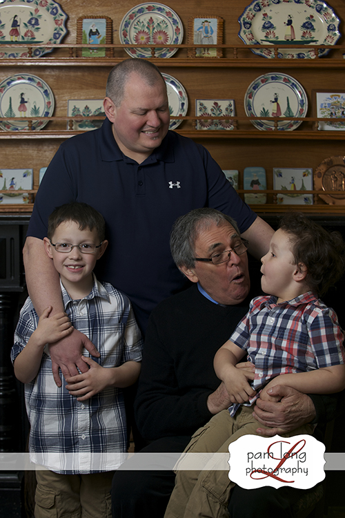 3 generation family portrait grandfather Tersiguel Pam Long Photography studio Historic Ellicott City